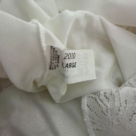 Vintage 80s White Lace Satin Romper Teddy Bridal Lingerie Sleepwear Small - Picture 9 of 9